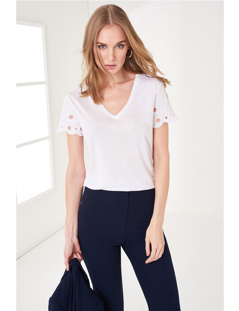 White V-Neck T-Shirt