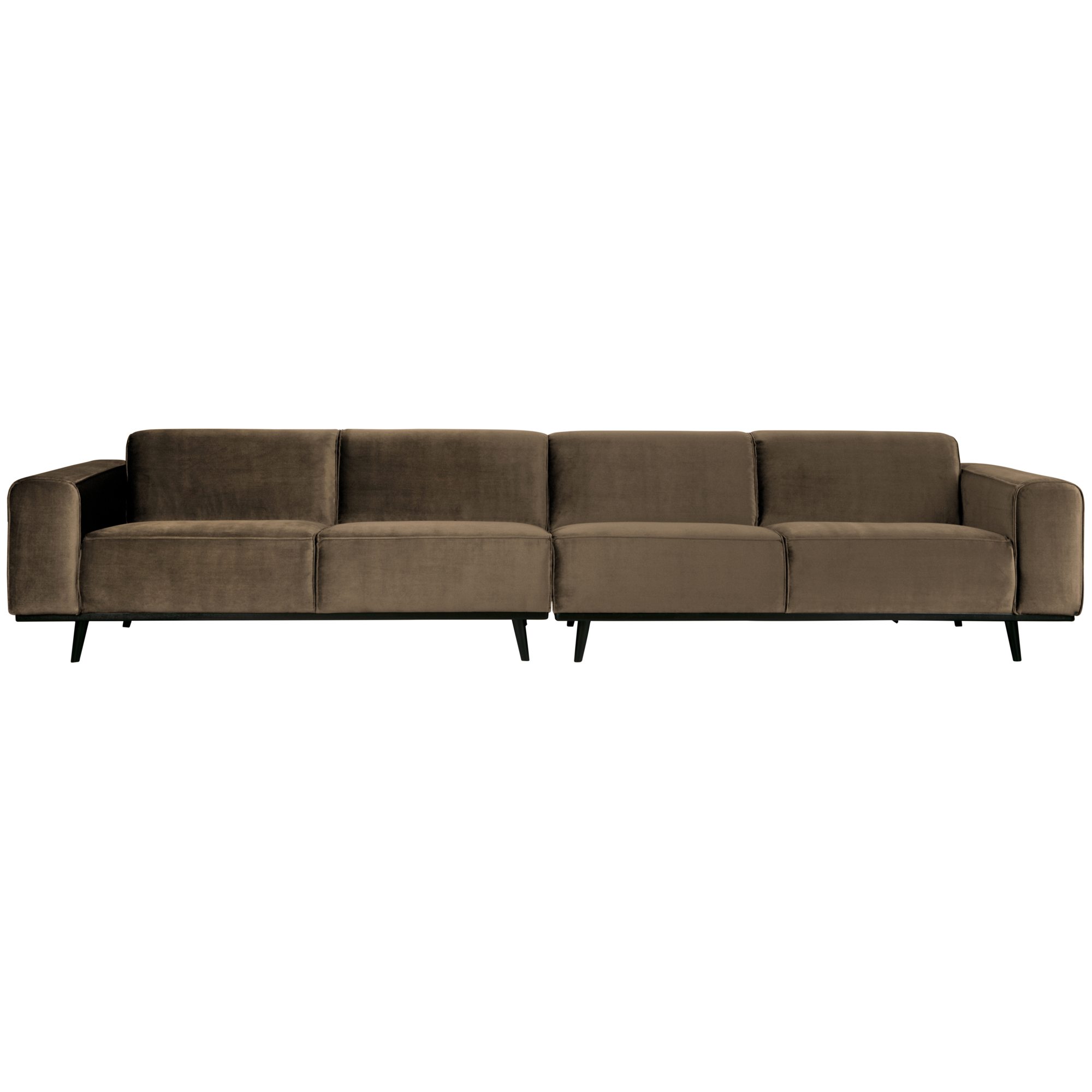 4-zits bank Statement XL Statement XL 4-Zits Bank - 372 cm - Fluweel - Taupe
