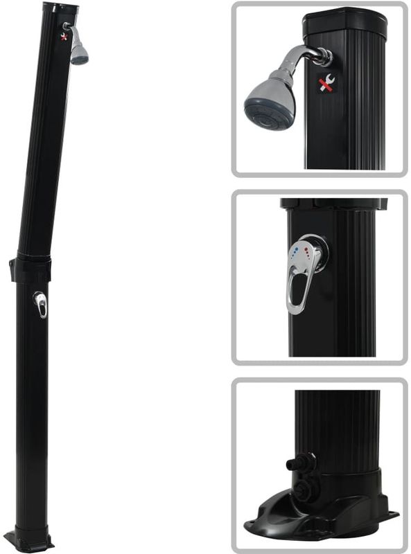 Solar Zwembaddouche - Zwart - PVC - 23 L Reservoir