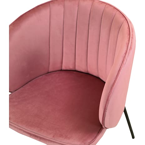 Michelle spisebordsstol - rosa velour