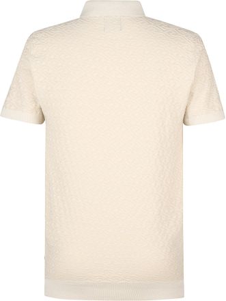 Petrol Knitted Polo Oceanstone Ecru M-1050-KWC206-0112 kopen