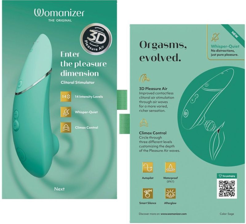 Womanizer Next - Luchtdruk Clitorisstimulator - Salie - 3D Pleasure Air-technologie