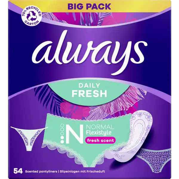 Daily Fresh Slipeinlagen Flexistyle Normal mit Frischeduft Big Pack