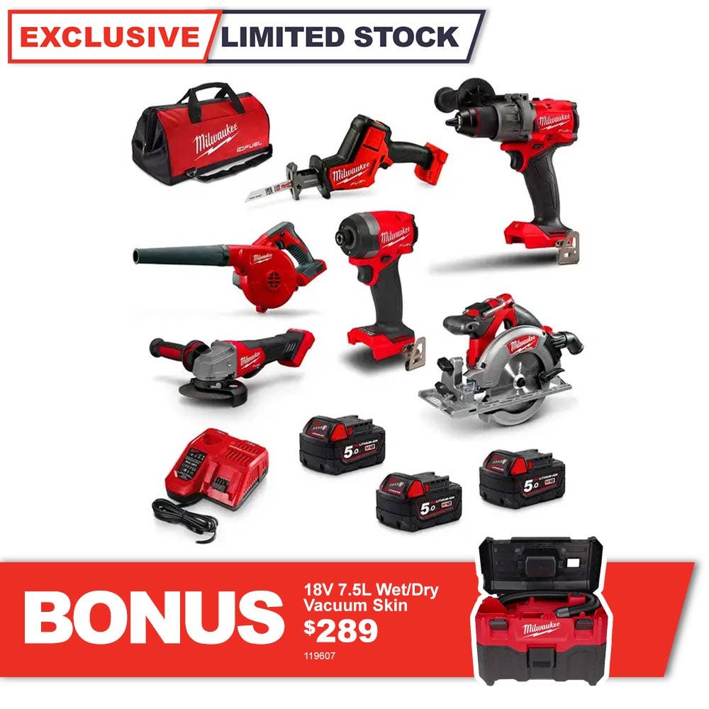 Kit combinado de 6 baterias Milwaukee 18V Fuel™ (3 x 5,0 Ah) - M18FPP6A3503B