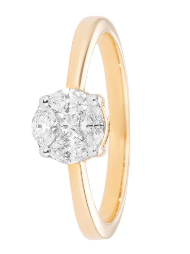 Diamant-Ring, 2 ct.-Mirage-Look, Gold 585
