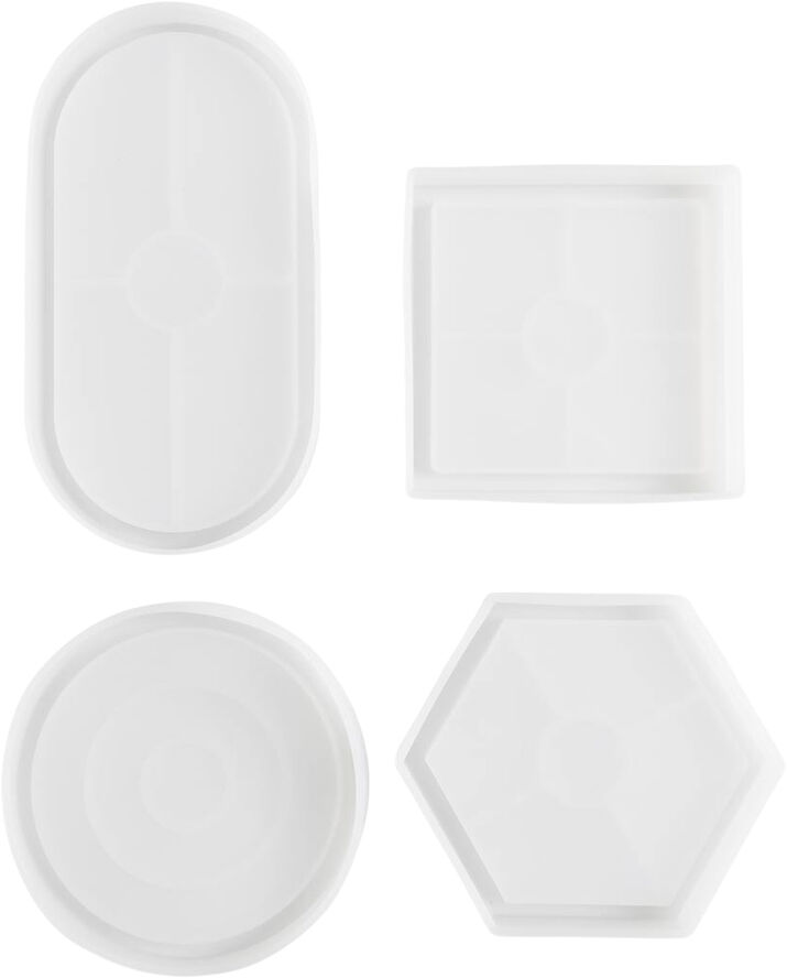 Creativ Company Silikoneform, Firkant, cirkel, hexagon og oval