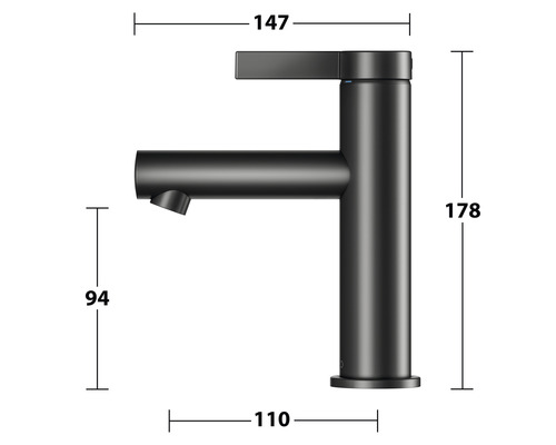 KEUCO IXMO PURE BLACK SELECTION wastafelkraan, DVGW-gecertificeerd, matzwart, 59502371100