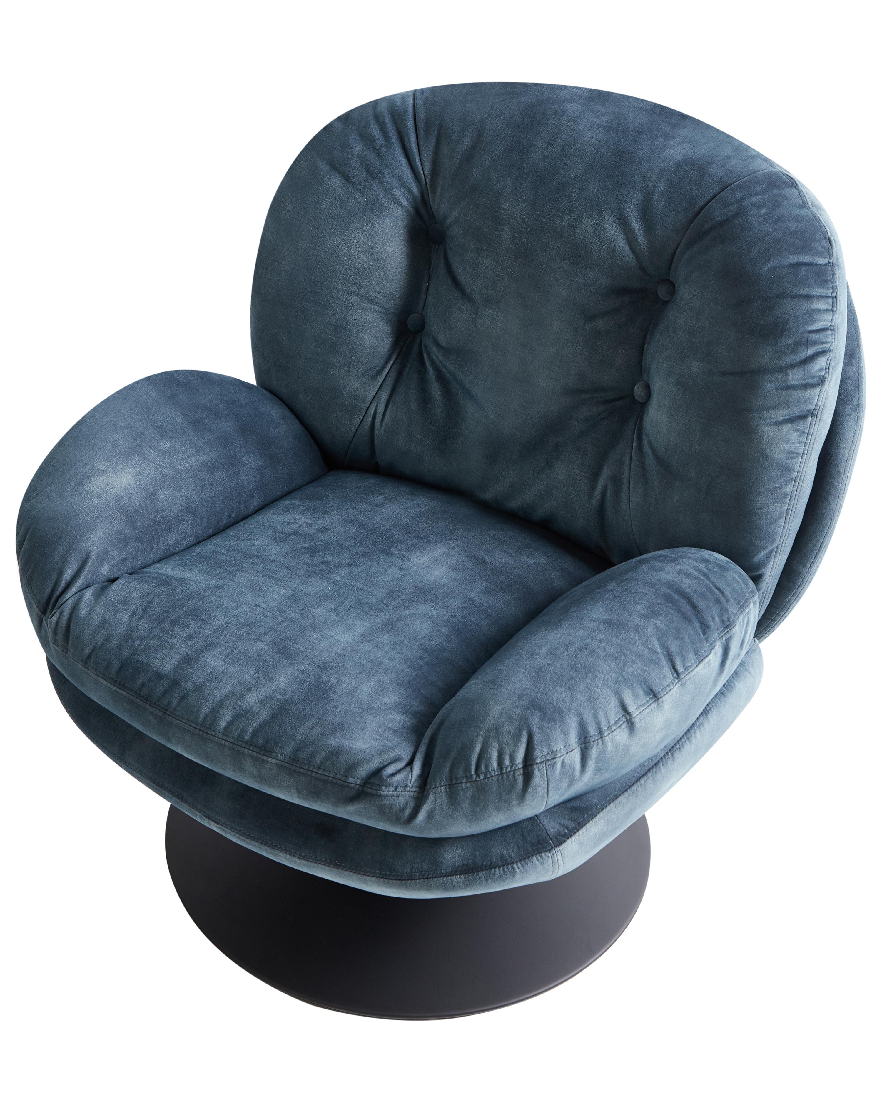 Draaifauteuil NOLVIK Fluweel Donkerblauw