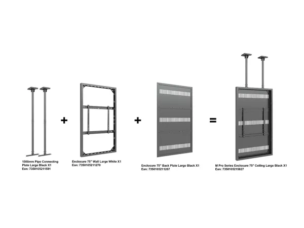 Multibrackets M Pro Series - Indelukke - for digitalt skiltepanel - large - stål - sort - skærmstørrelse: 75