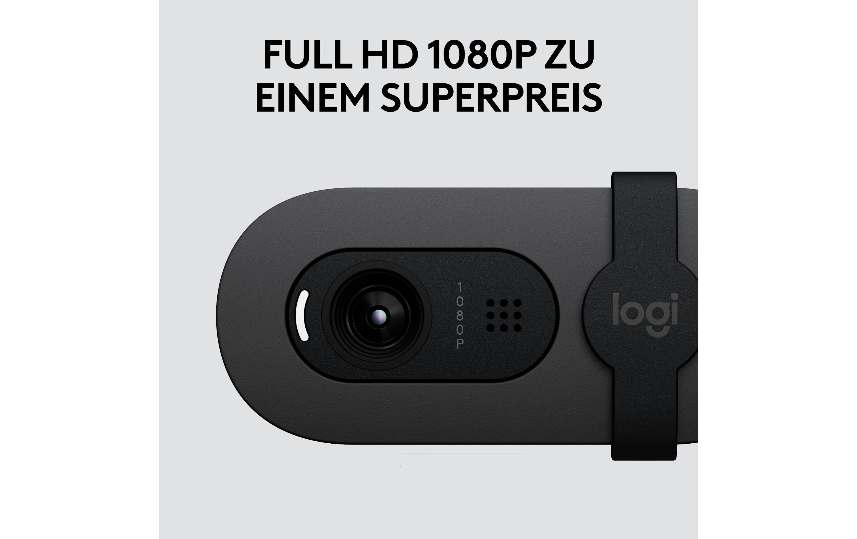 Webcam Brio 105 Full HD 1080p 30 fpsEine Full HD-Business-Webcam mit 1080p, automatischem Lichtausgleich und integrierter Abdeckblende