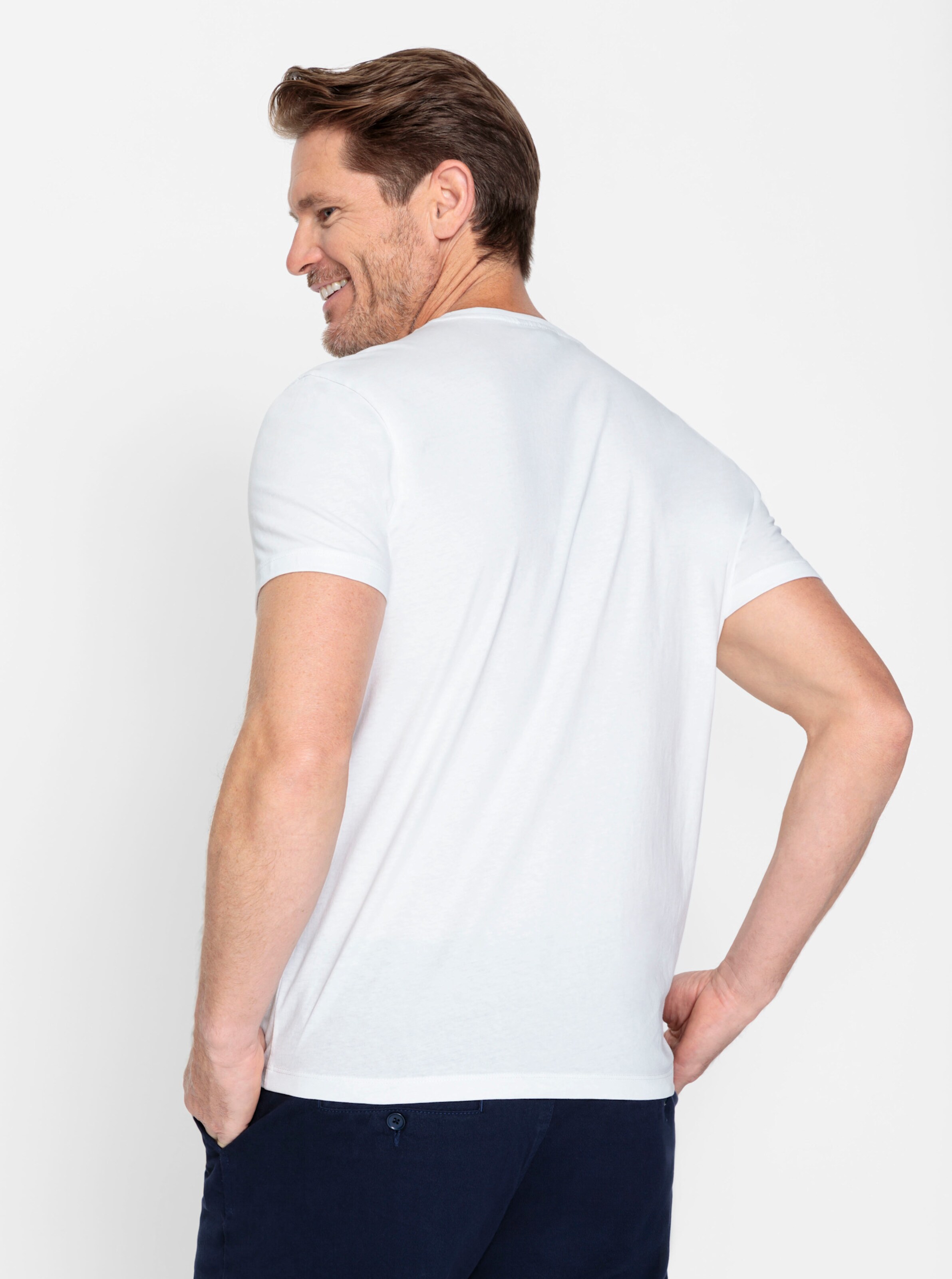 Catamaran Doppelpack Shirts in weiß+terra