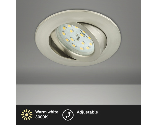 LED inbouwspot IP23 1x5W 400 lm 3000 K nikkel/mat Ø 8,2/6,8 cm 230V