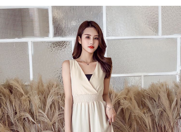 Lewwe - Mouwloze jumpsuit met wijde pijpen