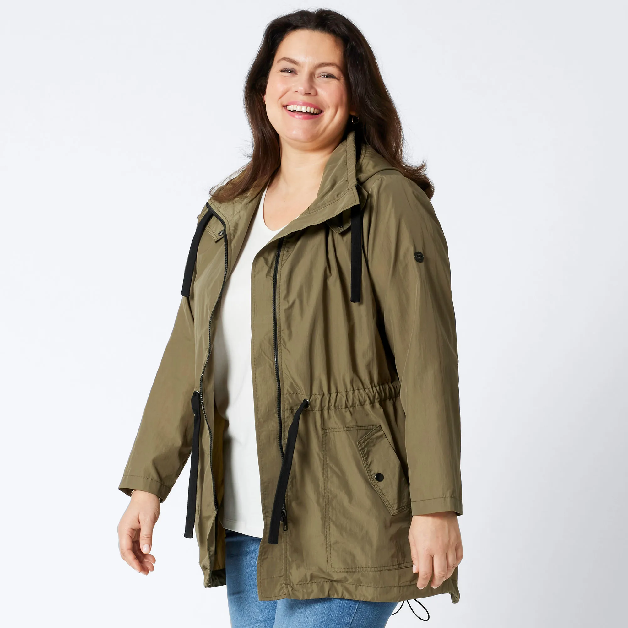 Damen-Jacke mit Kapuze, große Größen