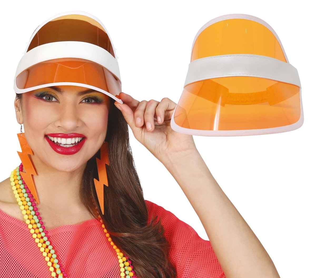 Neon 80S Zonneklep Oranje 25cm
