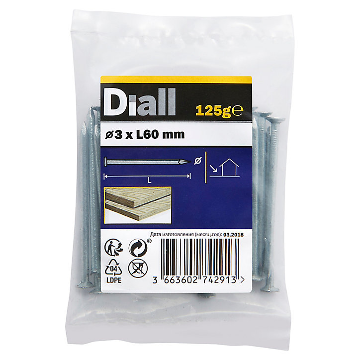 Clous à tête plate en acier galvanisé 3x60 - 125g