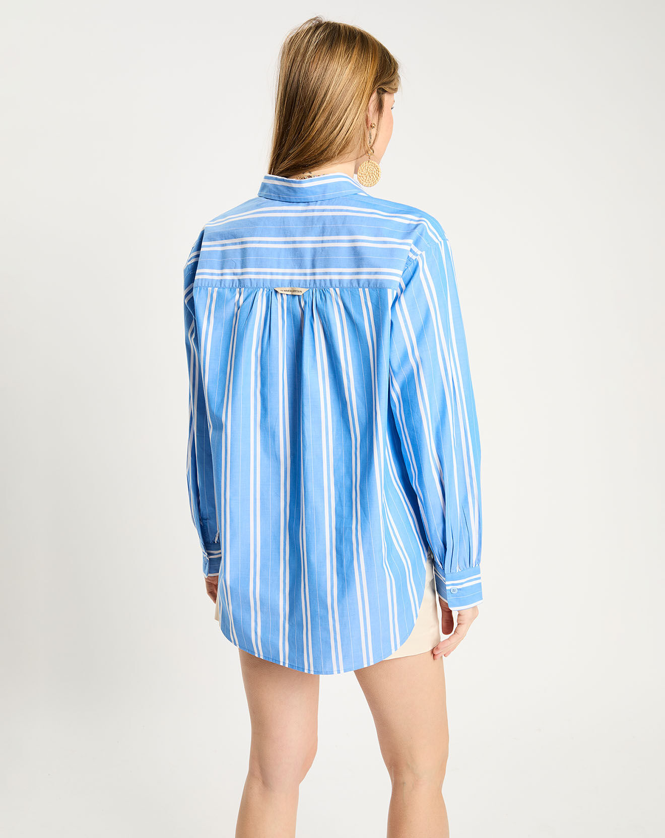 Scotch & Soda Chemise ample à rayures bleu/blanc