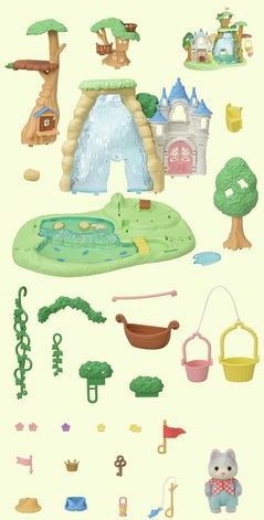 Epoch - Sylvanian Families - Wyspa met Wodospadem Secret Forest - Inclusief Figuran Pieska Husky