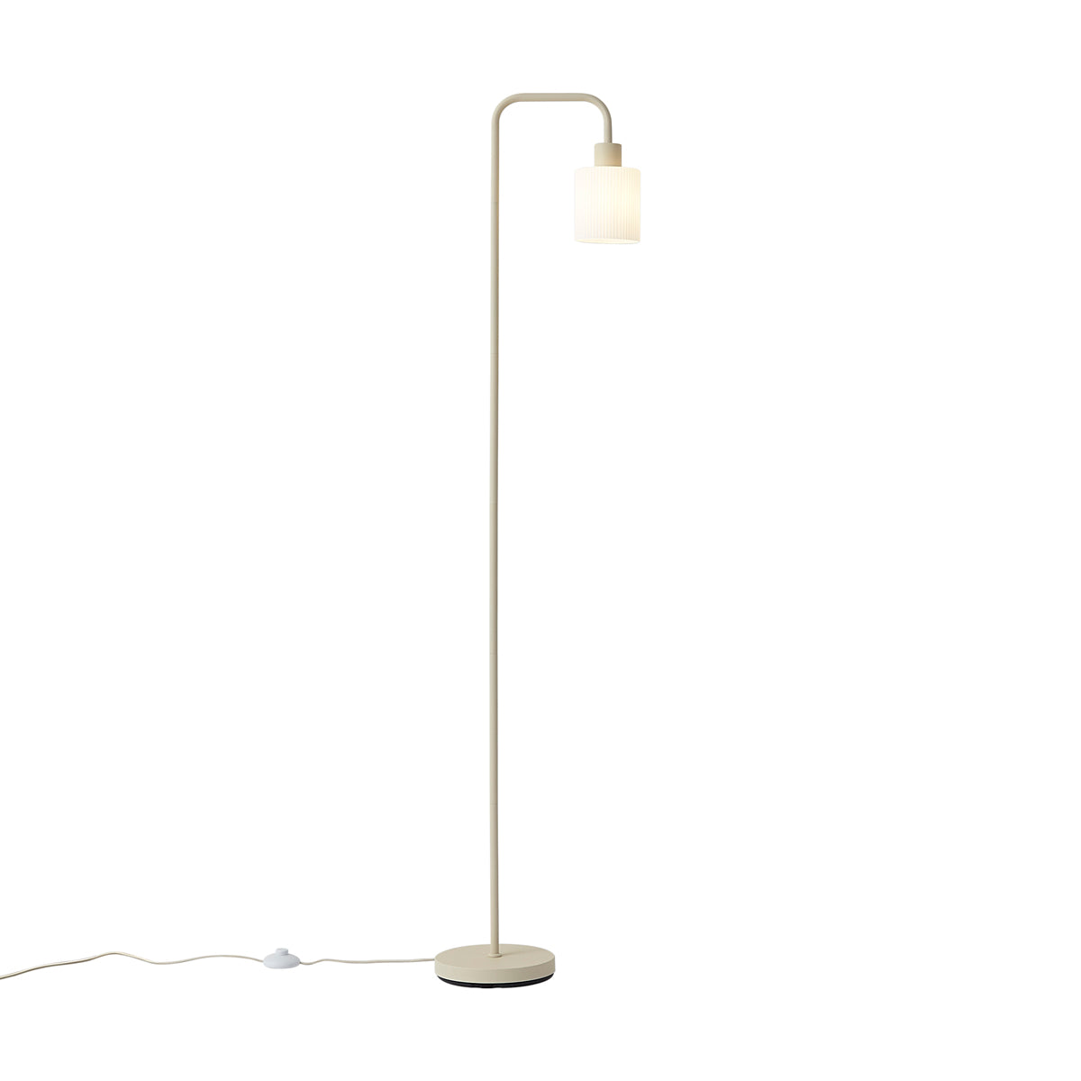 QAZQA Scandinavische vloerlamp beige met wit glas - Wisp