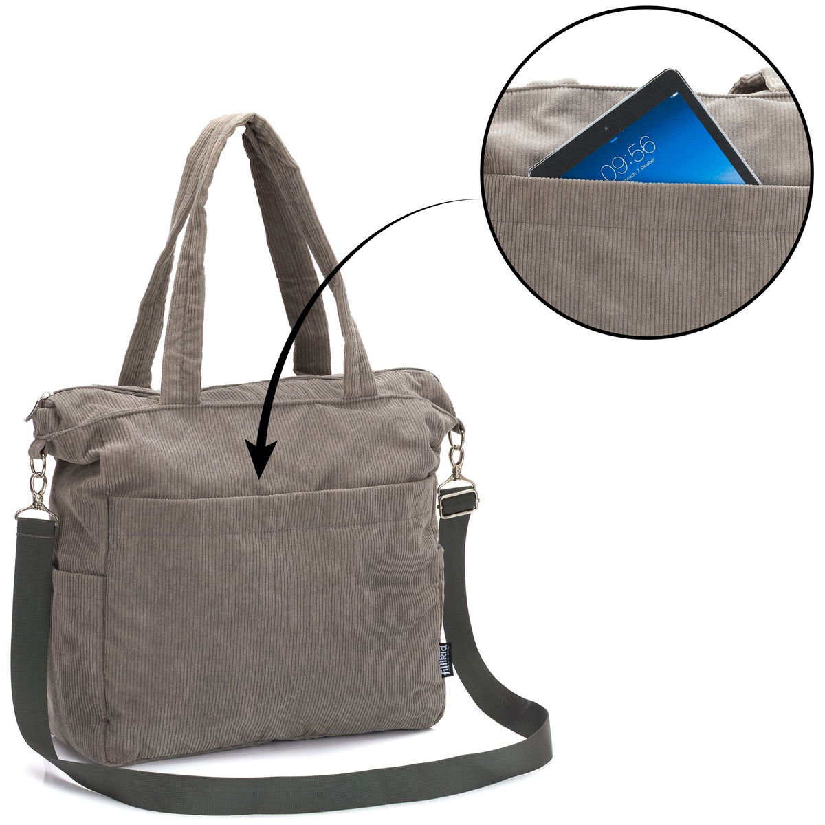fillikidfillikid   Wickeltasche Cord grau