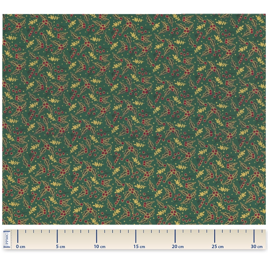 Tissu Coton Au Mètre Ex2237 Houx Vert