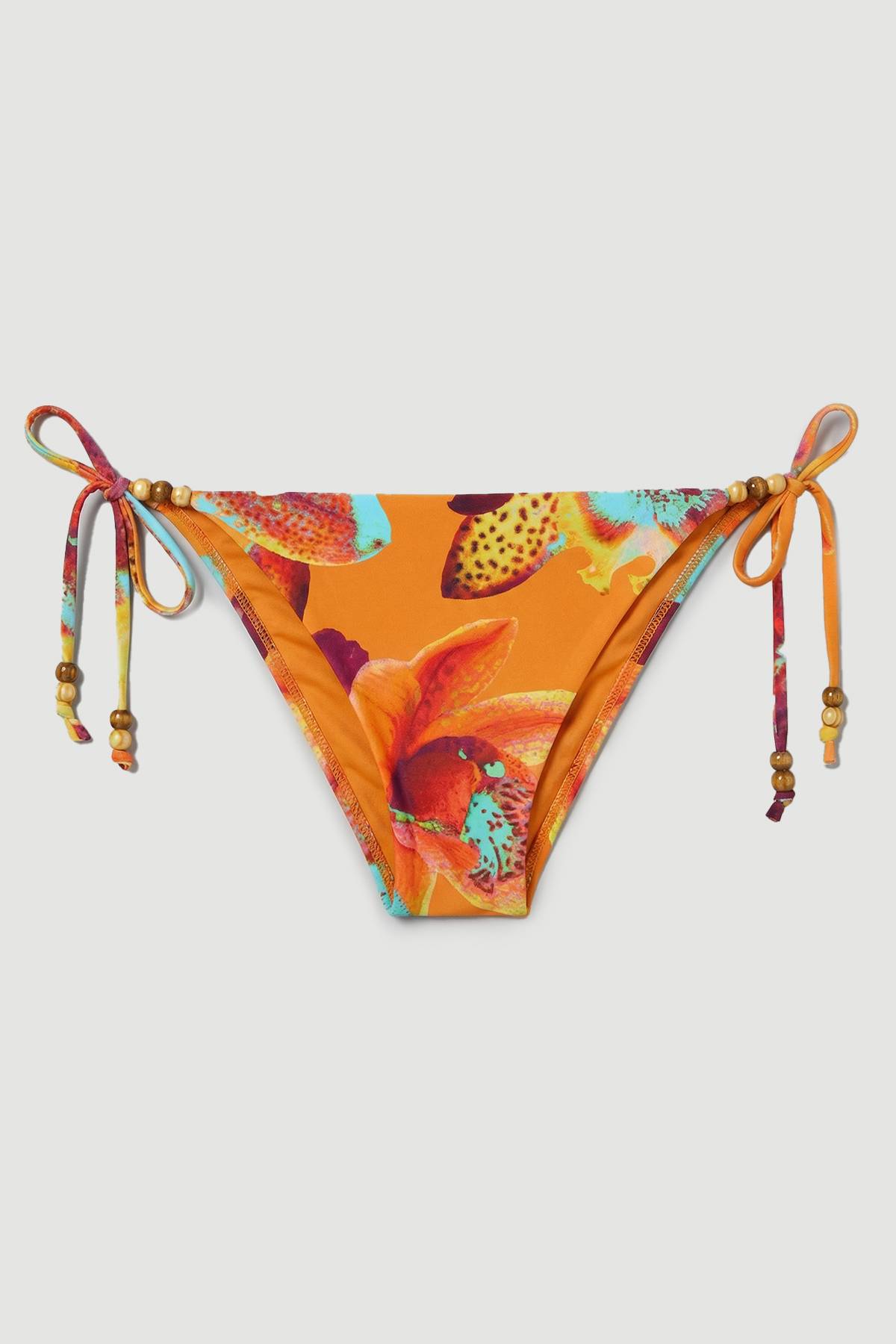 KarenMillen Bas De Bikini Réversible À Imprimé Floral Photographique Avec Détail De Perles