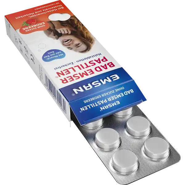 Bad Emser Pastillen ohne Zucker mit Erdbeer