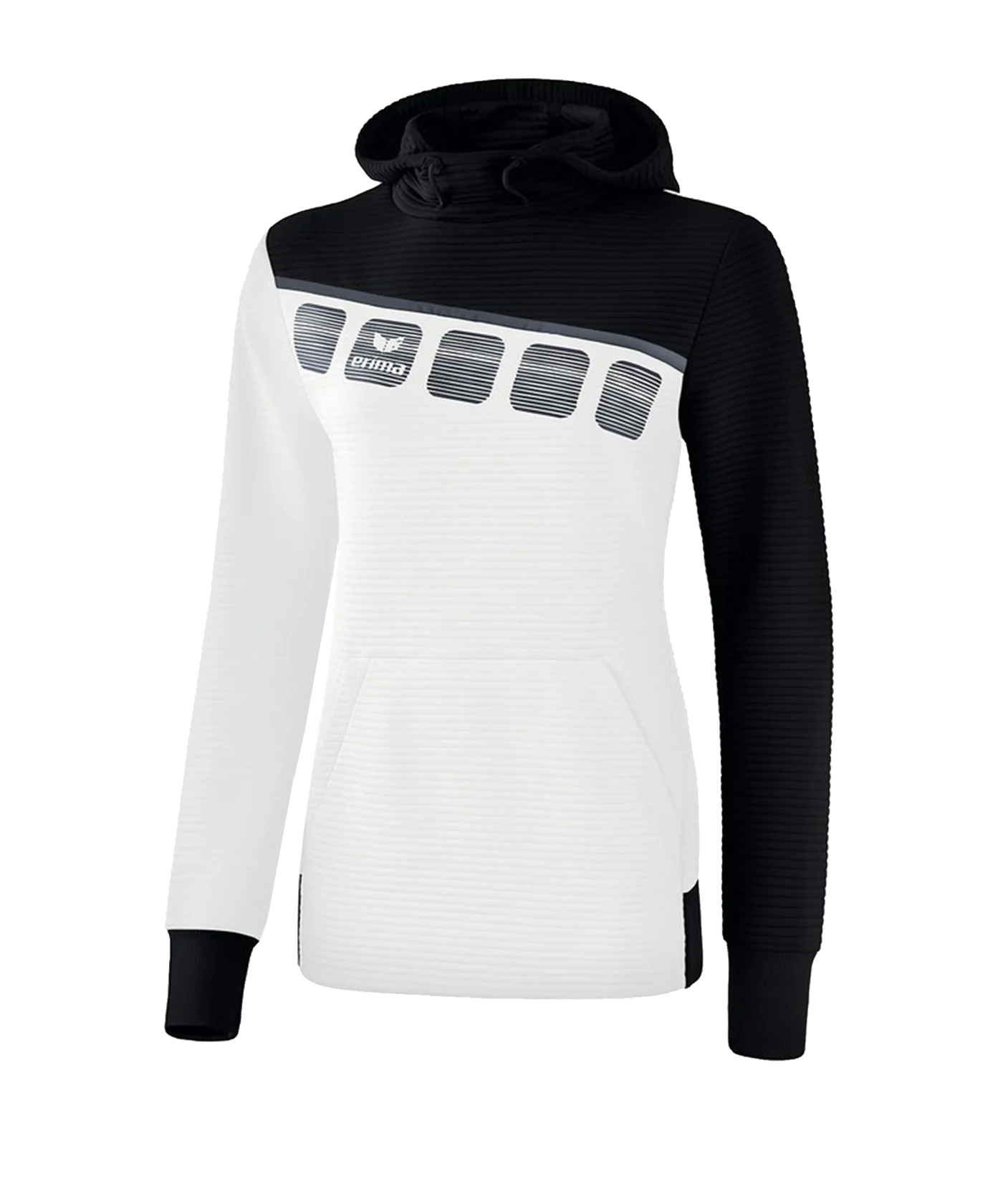 Erima 5-C Kapuzensweat Damen Weiss Schwarz