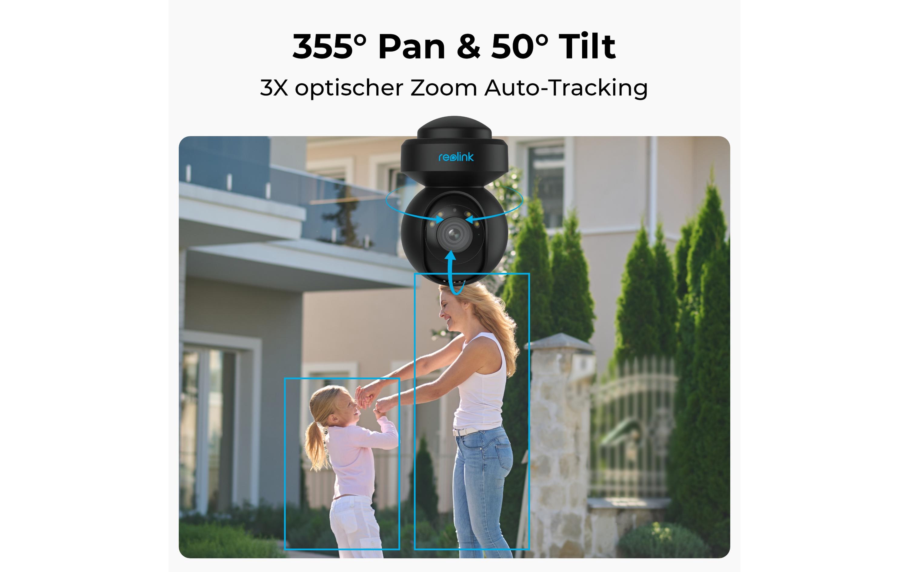 Netzwerkkamera E540 2K+, Schwarz<br>5MP WLAN PTZ-Kamera mit smarter Erkennung & Spotlight