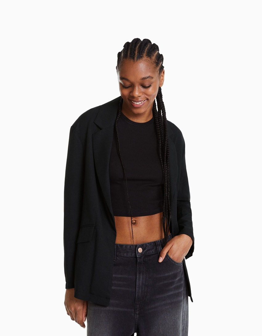 Blazer fluido de corte feminino