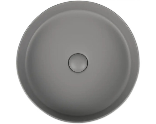 Jungborn AMION opzetwastafel 40 cm in matgrijs, inclusief keramische afvoerplug