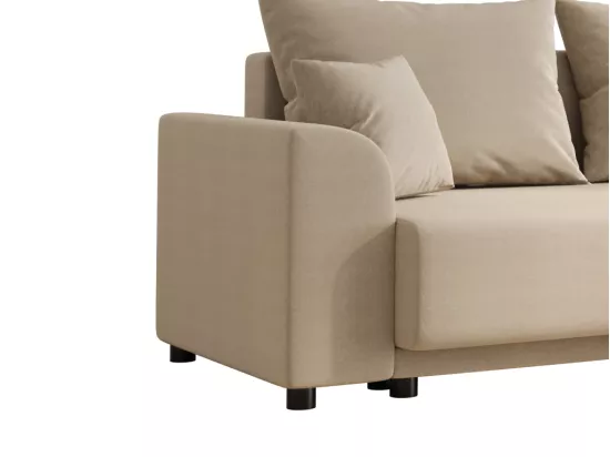 Canapé d'angle convertible et réversible en tissu beige NESSARO
