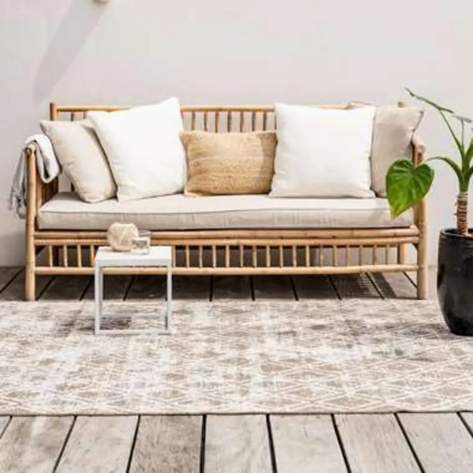 Eva Interior Buiten vloerkleed Frost - Bruin/Wit - 200x290 cm
