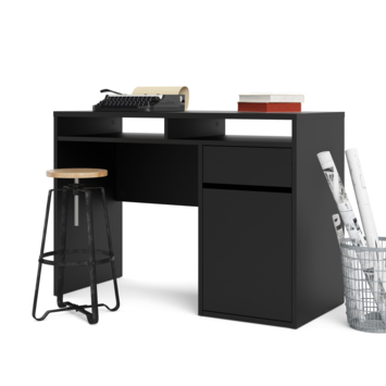 Bureau Eline met kast zwart