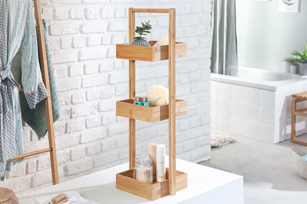 Design Regal LAGOON SPA 75cm Bambusholz drei Fächer Badregal