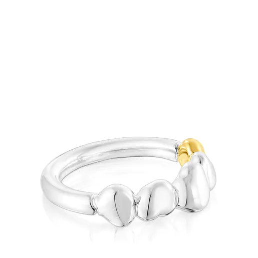 Anel bicolor TOUS Joy Bits com formas orgânicas.