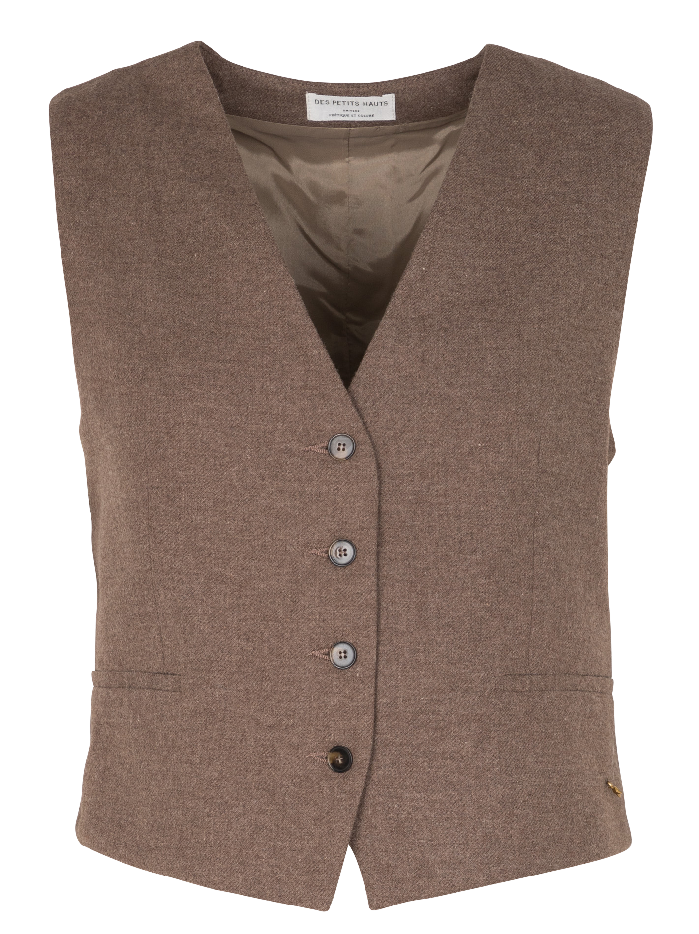 ROSETTA - Veste col V | Marron