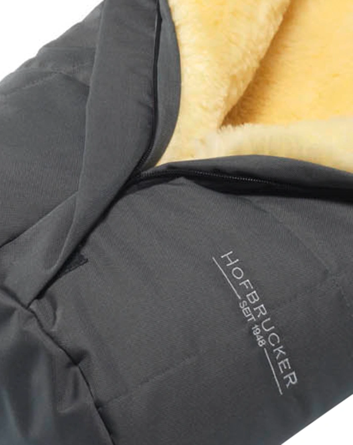 Lammfell-Fußsack ESKIMO für Kinderwagen in grau