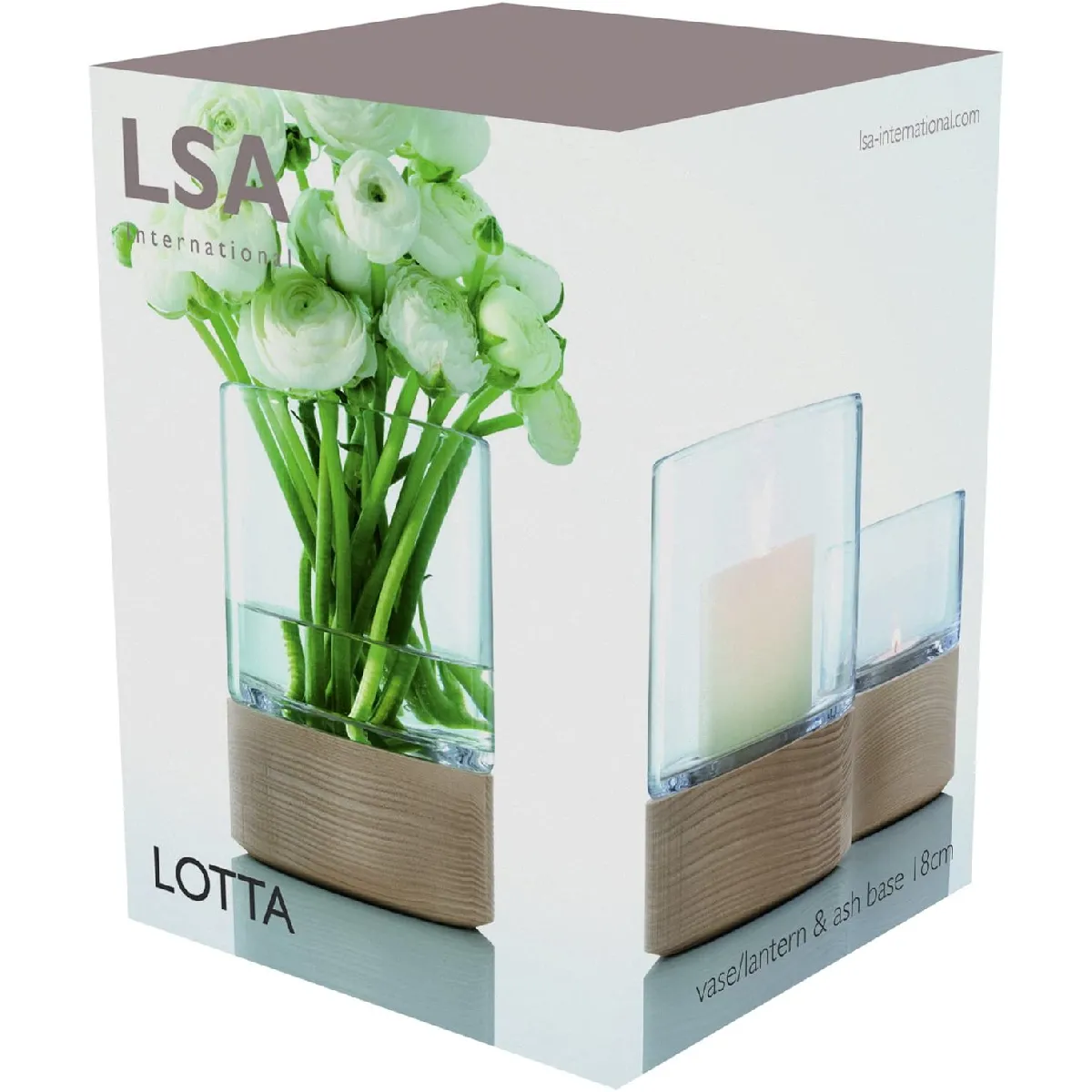 LSA Lotta Vase avec base en frêne