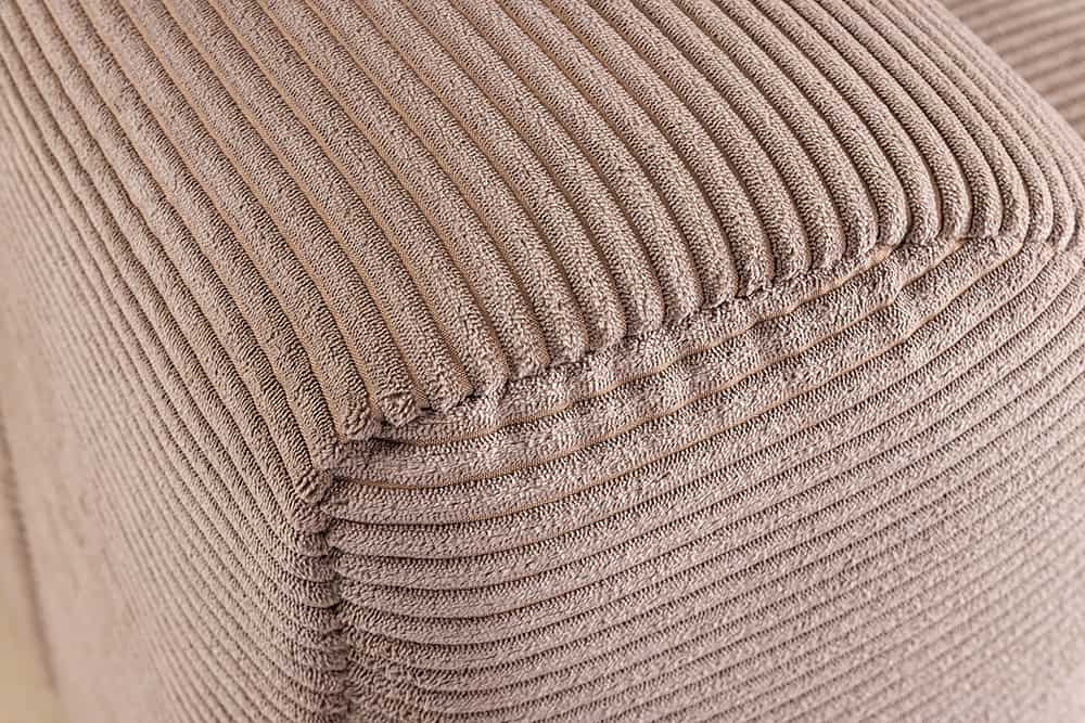 Modernes Ecksofa ZERO GRAVITY 240cm greige Cord 3-Sitzer Couch L-Form