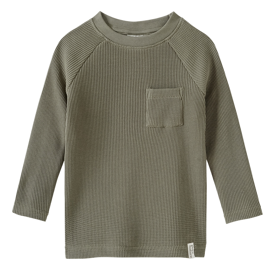 Topolino Pure Collection 2 Jungen Langarmshirts aus Waffel-Piqué oliv / hellbeige