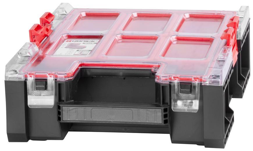 PROREGAL QBRICK Assortimentsdoos One M Plus HxBxD 36,5 x 26,5 x 7 cm Met dekselgreep Met klemsluitingen Zwart