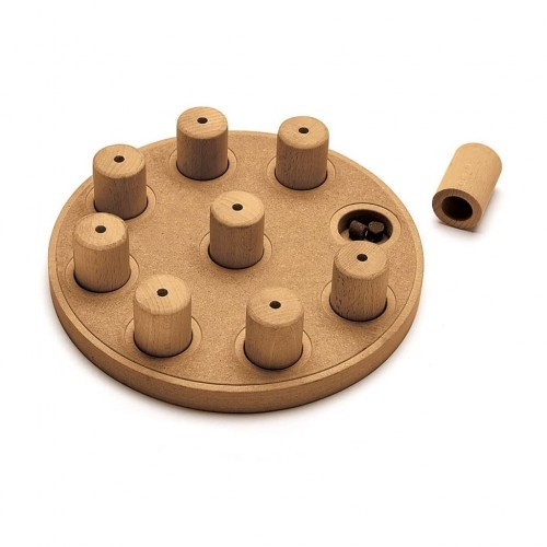 Brinquedo interativo para cães, cor madeira