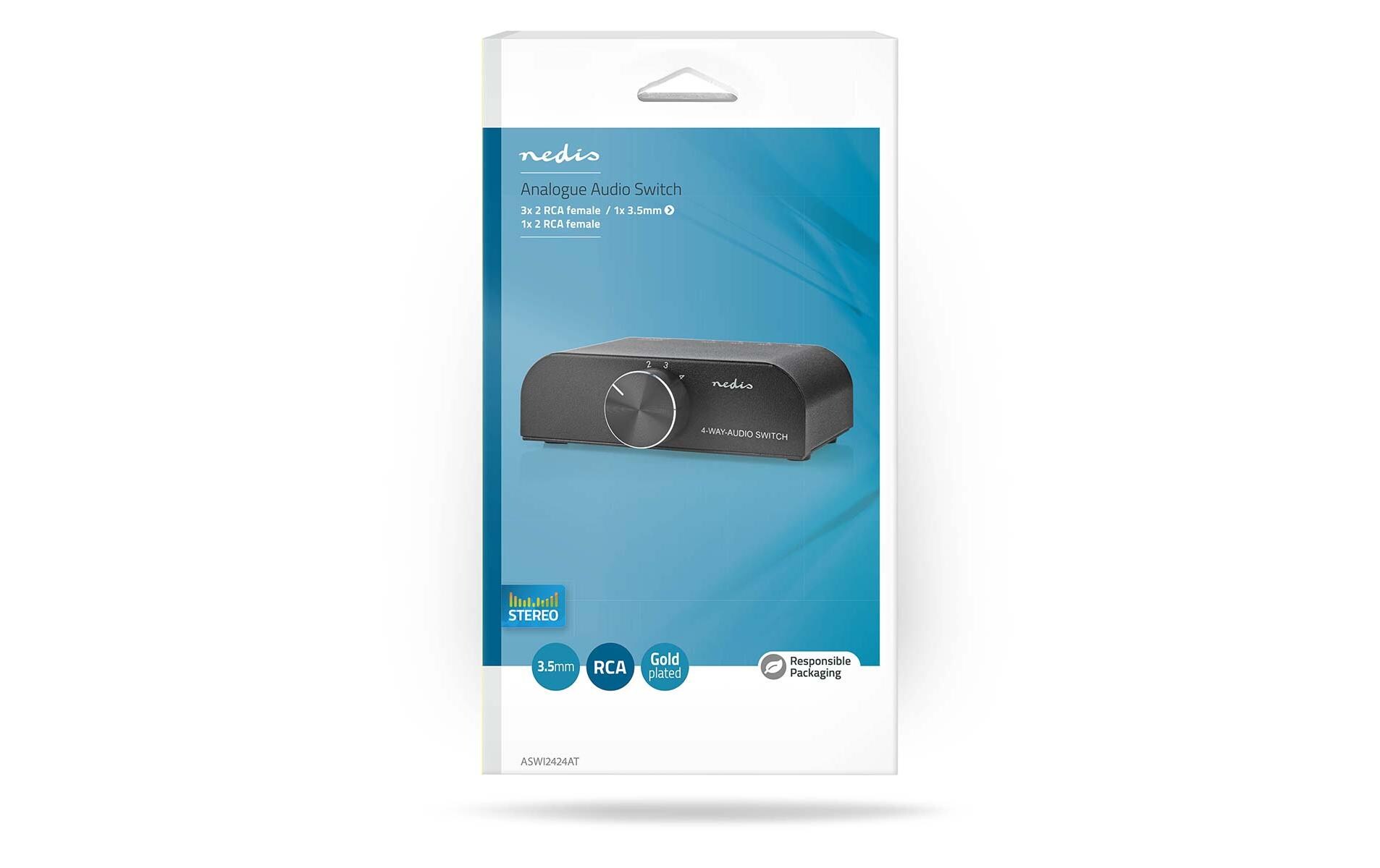 Audio-Umschaltpult 4-fach4-Port Stereo-Audioschalter