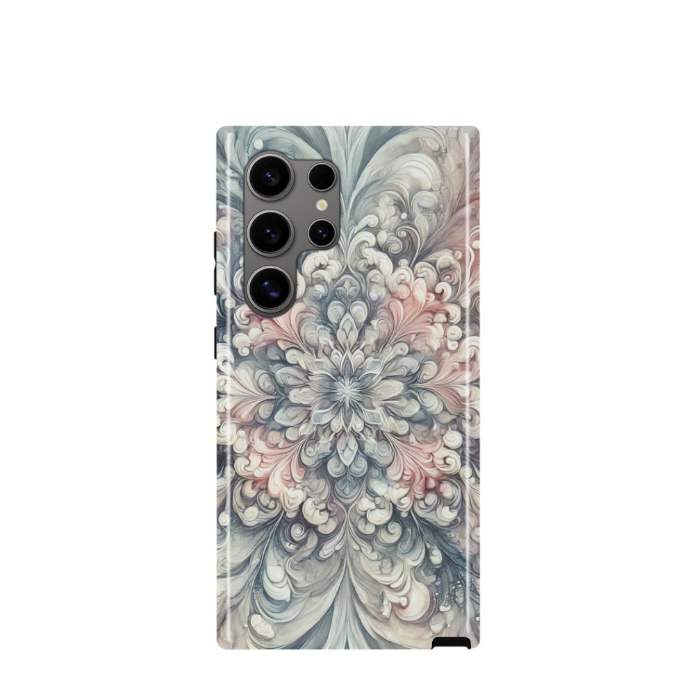 Samsung Galaxy S24 Ultra Hybrid (Kunststoff / Gummi) Hülle Aquarell Mandala - Rosegold