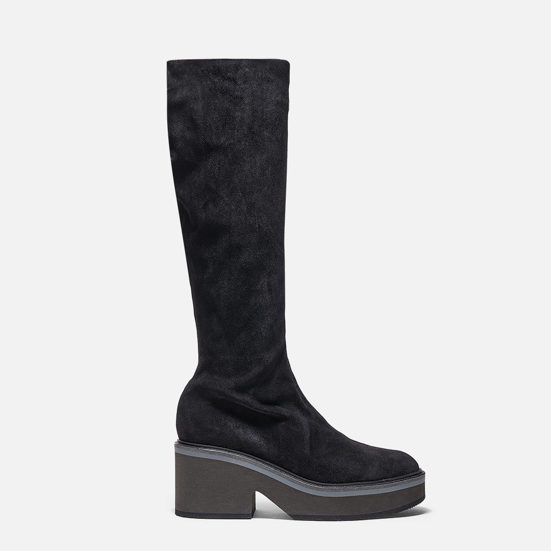 HIGH BOOTS - ANKI boots, black suede lambskin