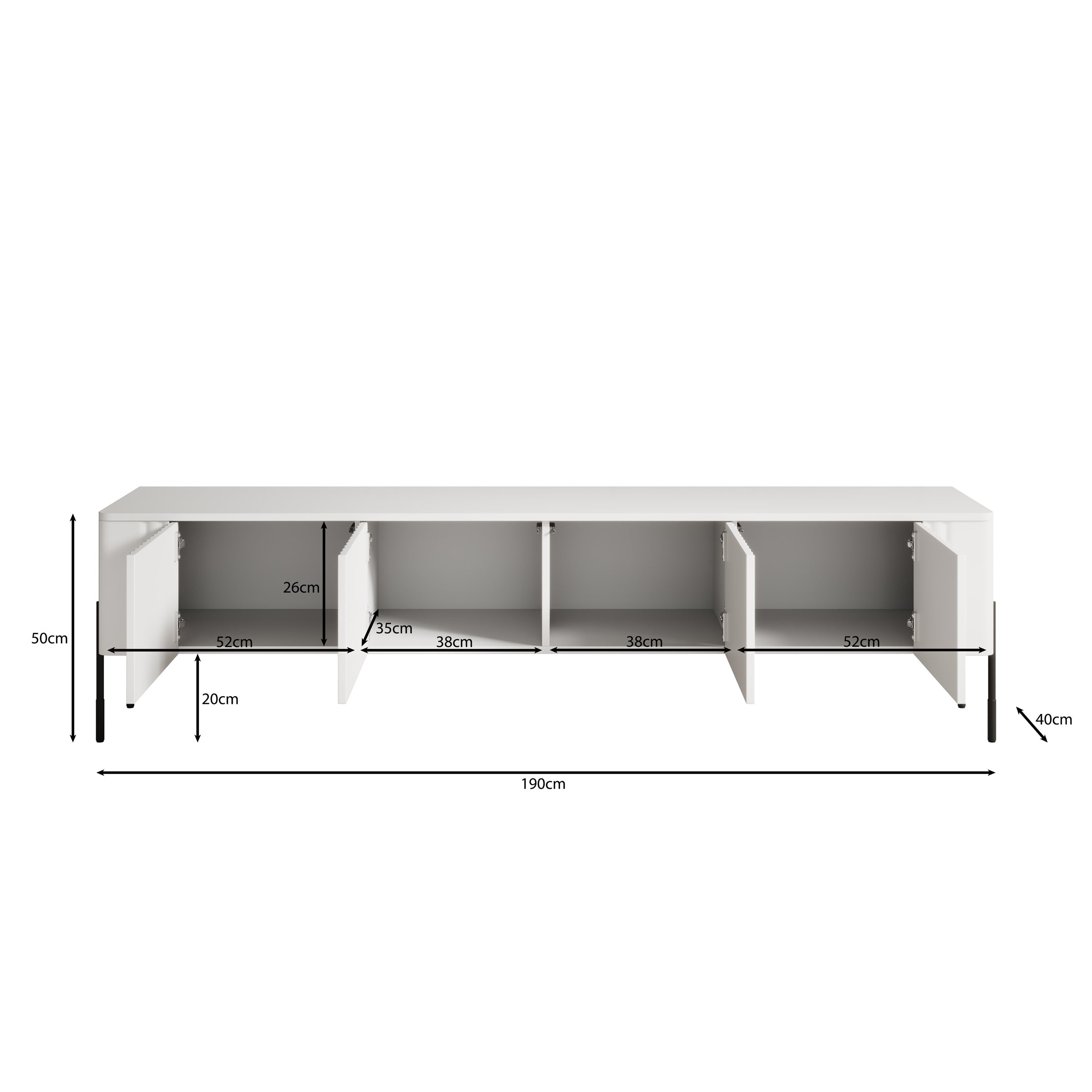 Meubella - Vivi - TV-Meubel - Beige - 190 cm