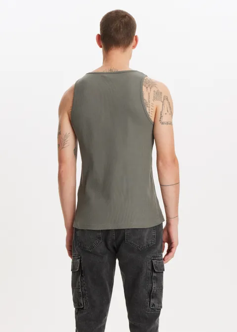 Basic tanktop rib groen (GRN.U)