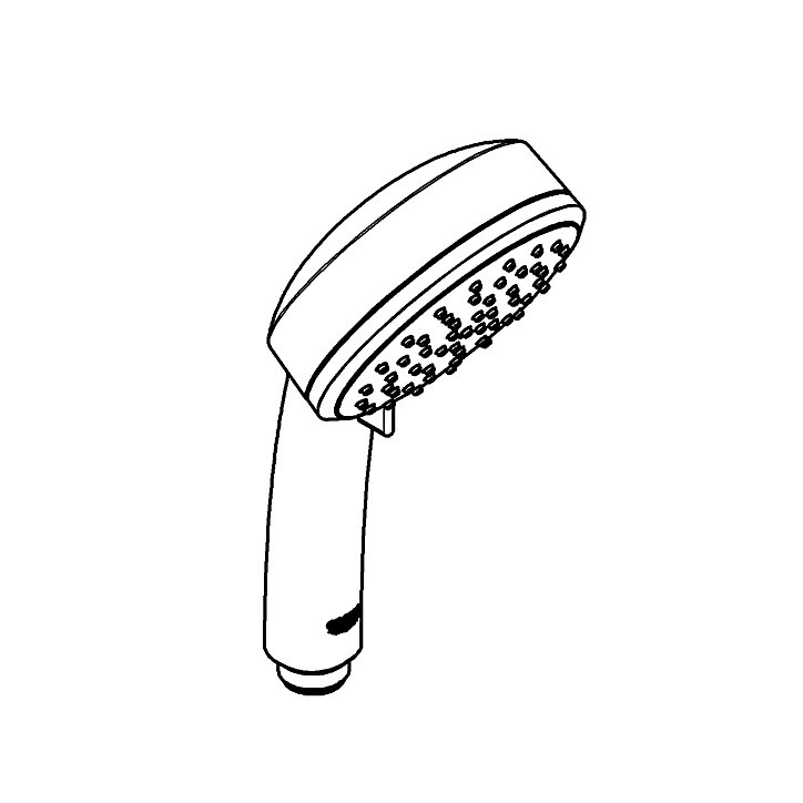 Douchette et flexible chrome rond Grohe Vitalio Comfort 2 jets