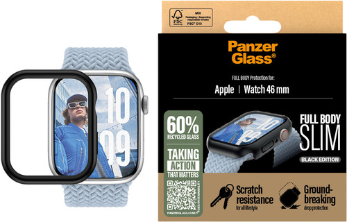 PanzerGlass Full Body Apple Watch 46mm Screenprotector Zwart